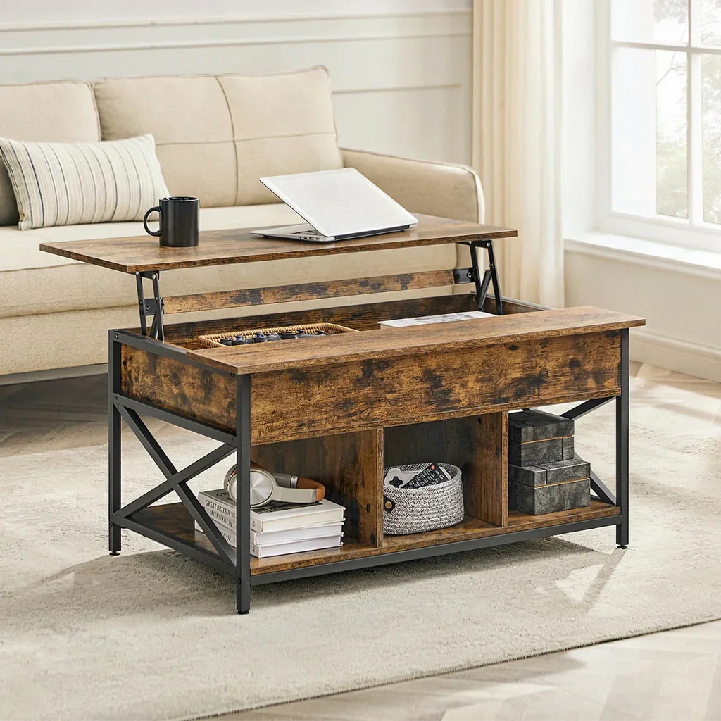 Table basse avec plateau relevable et rangements ElleVitals