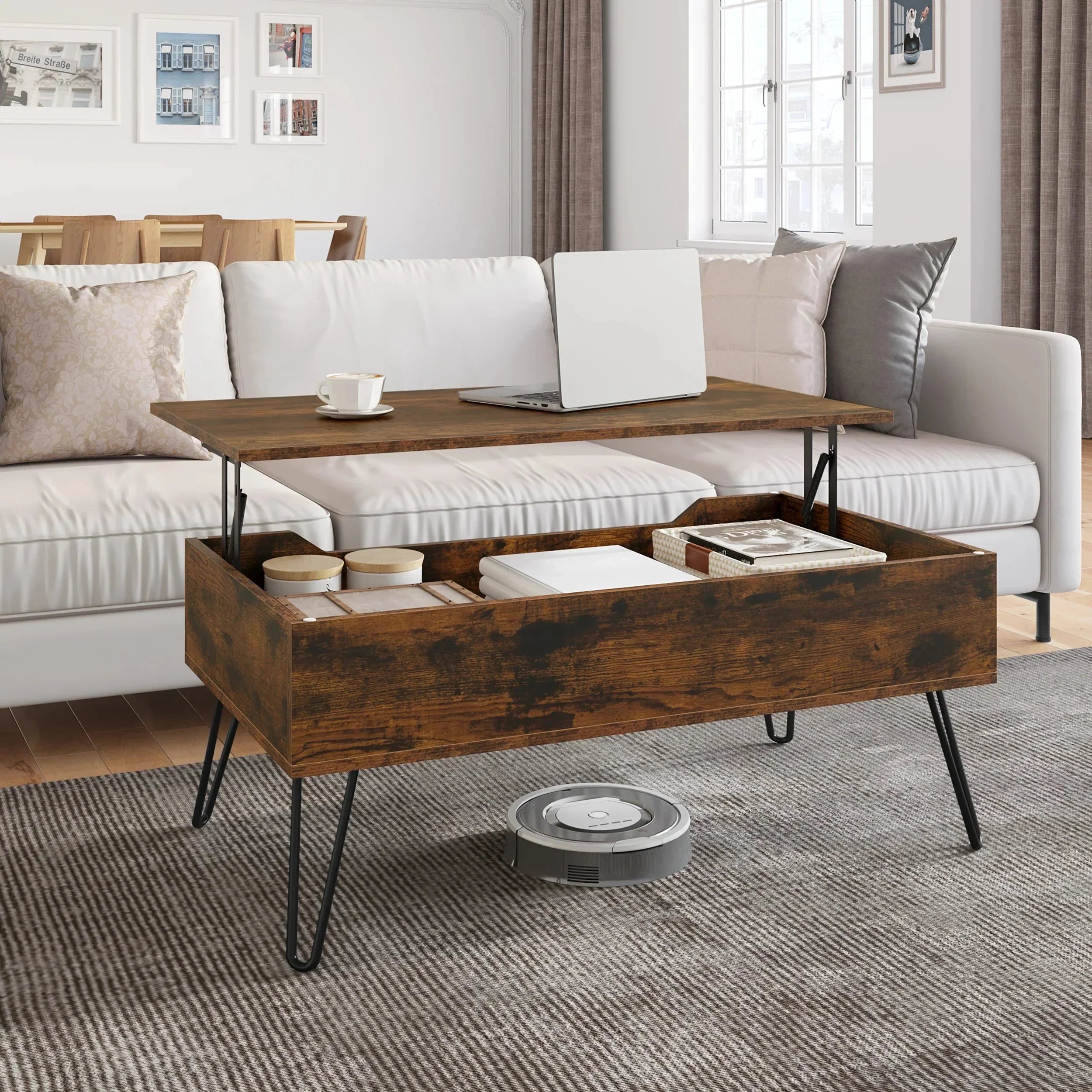 Table basse extensible avec rangement intégré ElleVitals