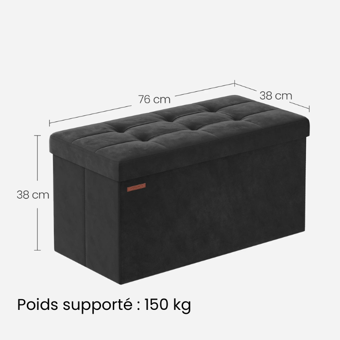 banc de rangement polyvalent- Velours
