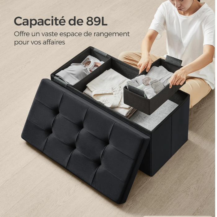 banc de rangement polyvalent- Velours