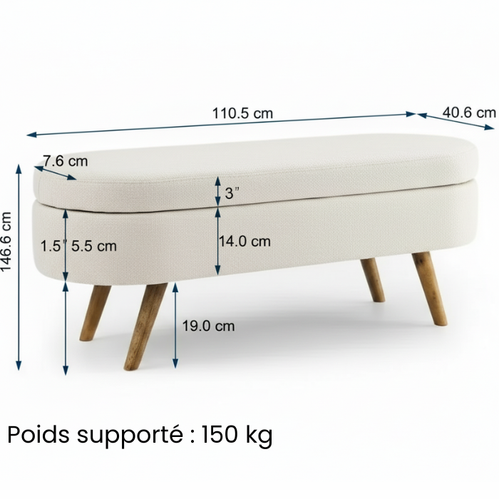 Banc de rangement polyvalent- en Laine