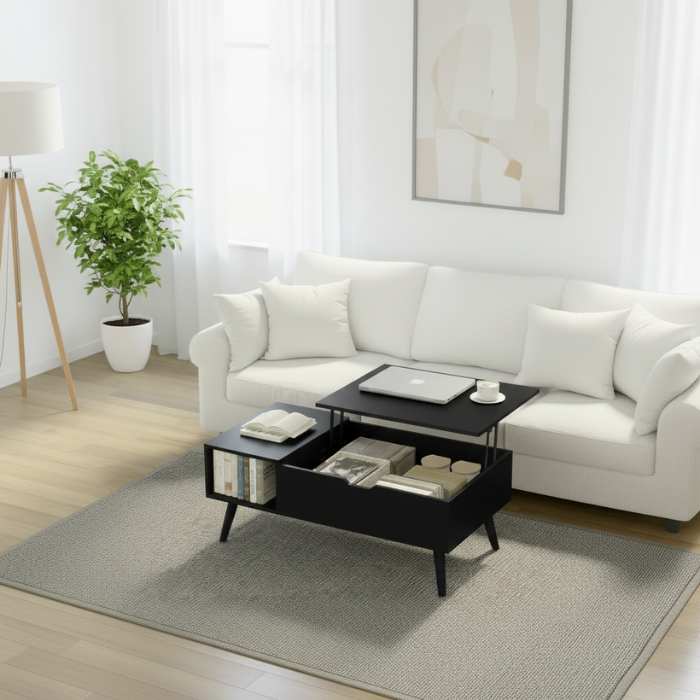 Table basse relevable industrielle