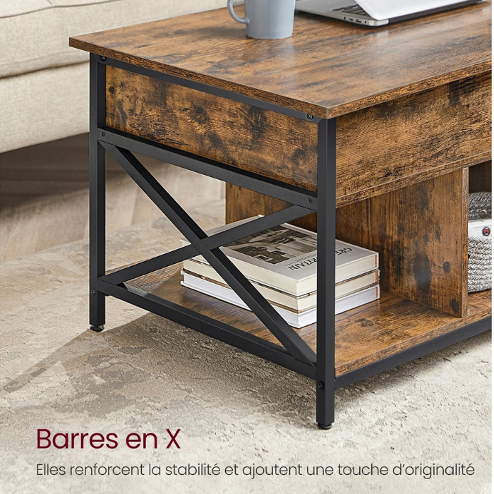 Table basse modulable avec rangement caché