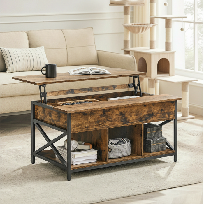 Table basse modulable avec rangement caché